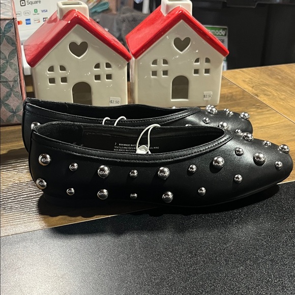 a new day Black Flats with Silver Studs - Picture 2 of 5